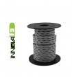 Cable Textil Trenzado gris Oscuro 2x0.75mm - Bobina 10m