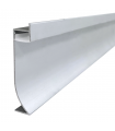 Perfil Aluminio Buho Rodapie Superficie + Tapas 2 metros